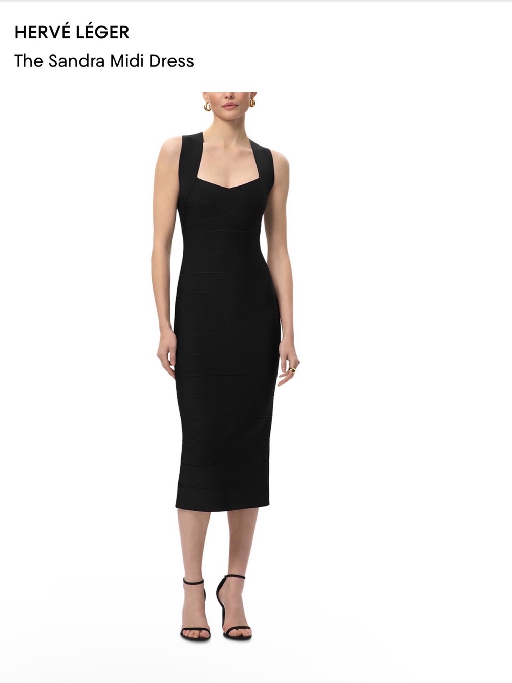 Sandra Black Midi Bandage Dress